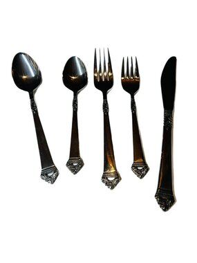 20 Piece Vintage Oxford Hall Portico Stainless Flatware 5 Piece 4 Place Set